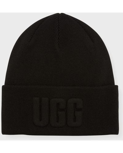 UGG 3d Graphic Logo Wool-blend Beanie - Black