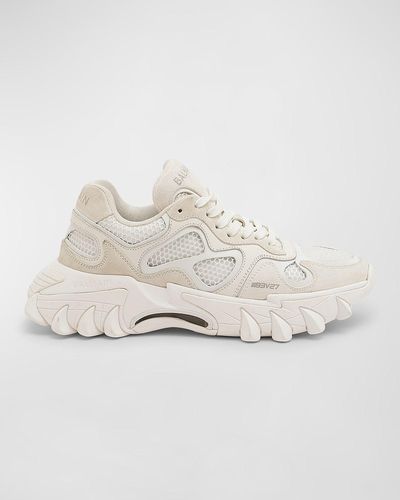 Balmain B-East Mixed Leather Sneaker Sneakers - White