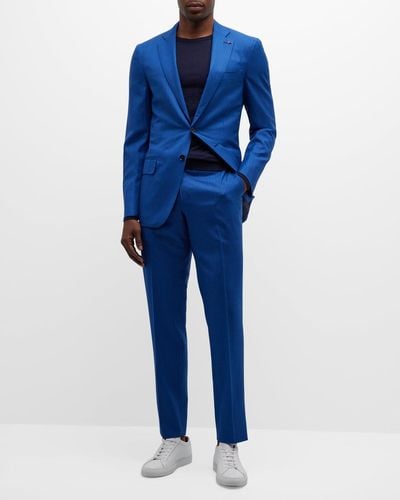 Isaia Striped Wool Suit - Blue