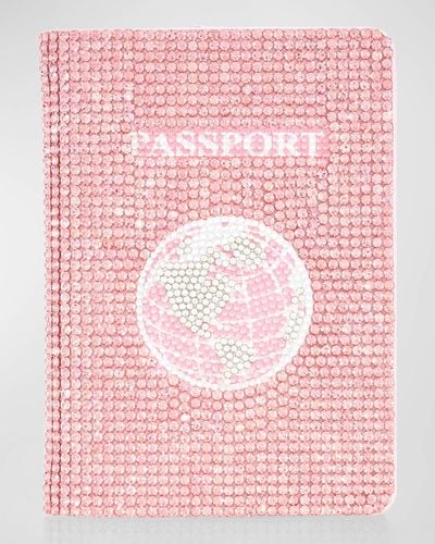 Judith Leiber Allover Crystal Passport Holder - Pink