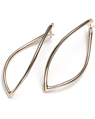 Mattioli 18k Rose Gold Navette Hoop Earrings - Metallic