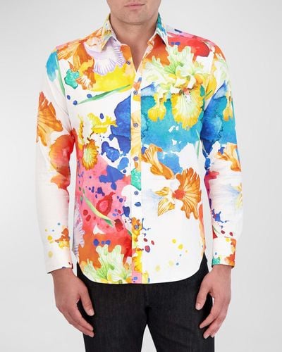 Robert Graham Sorrentine Cotton-Stretch Sport Shirt - Multicolor