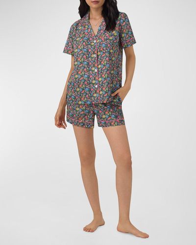 Bedhead Floral-Print Tana Lawn Shorty Pajama Set - Gray