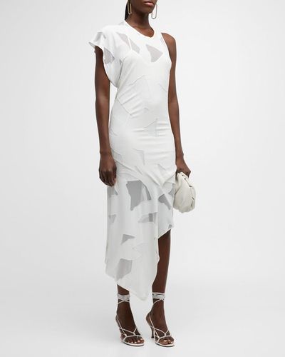 IRO Shanon Knit Asymmetric Midi Dress - White