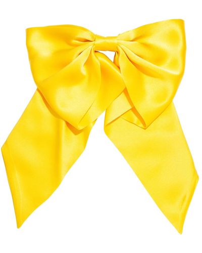 L. Erickson Clara Silk Charmeuse Bow Barrette - Yellow