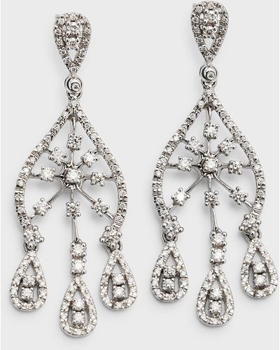 Cassidy Diamonds 18k White Gold Diamond Chandelier Earrings - Natural