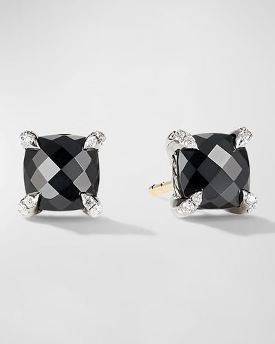 David Yurman Chatelaine Stud Earrings With Gemstsones And Diamonds - Black