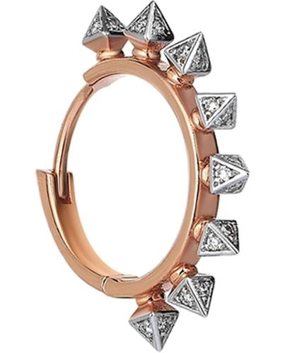 Kismet by Milka 14k Rose Gold Diamond 8-triangle Prism Hoop Earring, Single - White