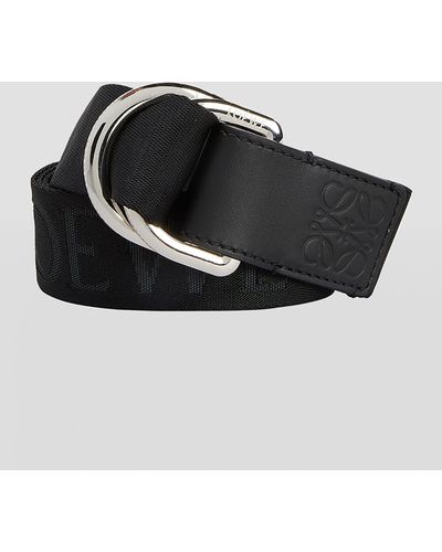 Loewe D-Ring Tonal Webbed Logo Belt - Black