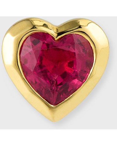 Ippolita 18k Rock Candy Caramella Heart Stud Earring In Rubellite, Single - Pink