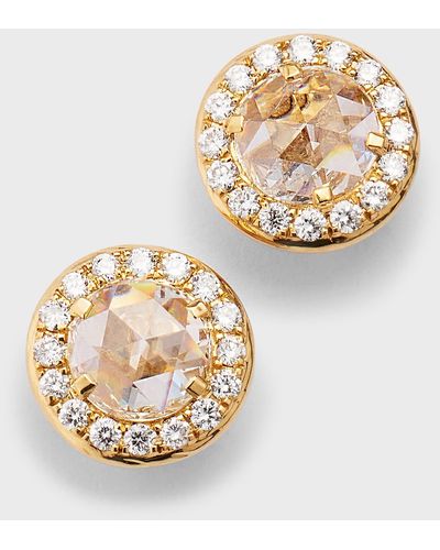64 Facets 18k Yellow Gold Scallop Diamond Stud Earrings - Metallic