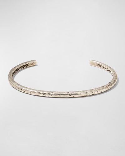 John Varvatos Distressed Sterling Silver Cuff Bracelet - Natural