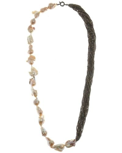 M.c.l  Matthew Campbell Laurenza Half Baroque Pearl & Spinel Necklace - Metallic