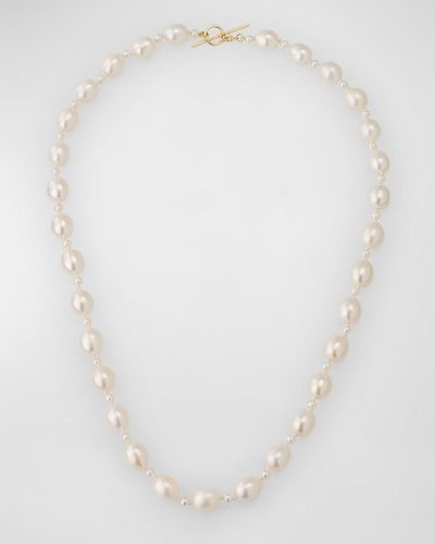 POPPY FINCH Large Oval Strand Necklace - White