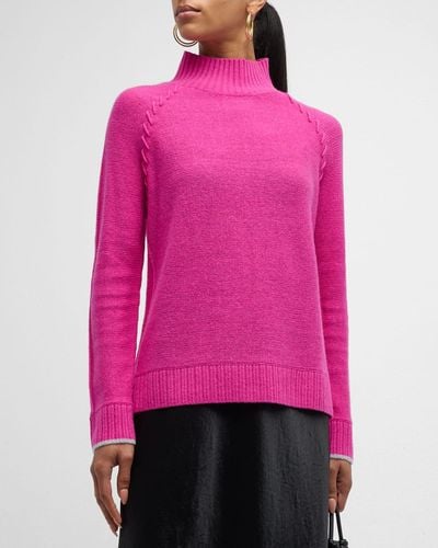 Lisa Todd Soft Supply Mock-Neck Cashmere Sweater - Pink