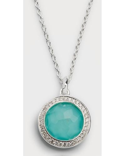 Ippolita Mini Pendant Necklace In Sterling Silver With Diamonds - Blue