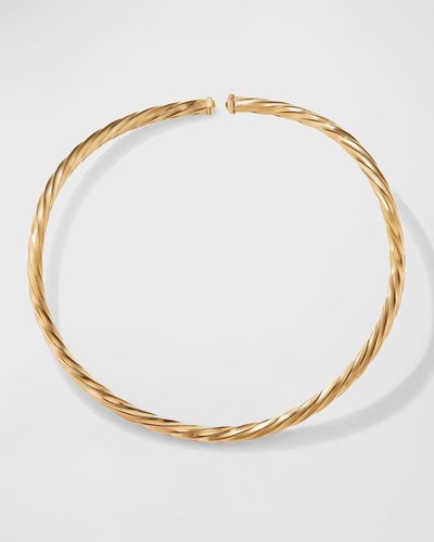 David Yurman 5.5mm Cable Edge Collar Necklace In Yellow Gold - Natural