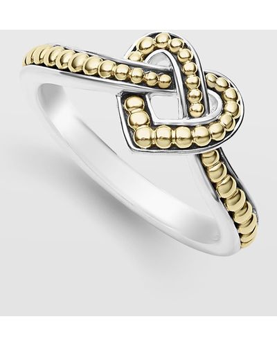 Lagos Two-tone Beloved 10mm Heart Ring - White