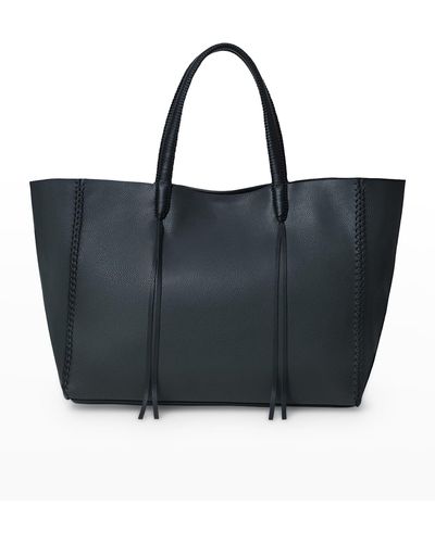 Callista East-west Grained Leather Tote Bag - Black