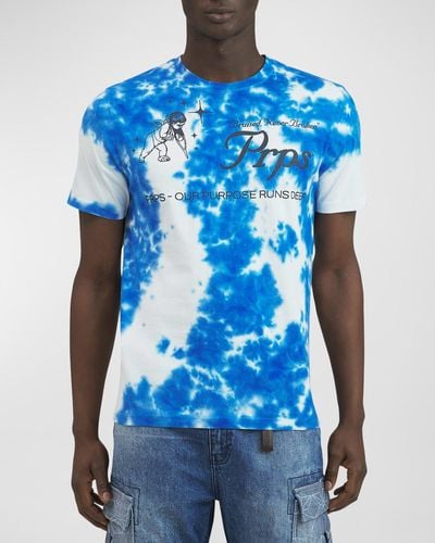 PRPS Ota Tie-Dye Logo T-Shirt - Blue