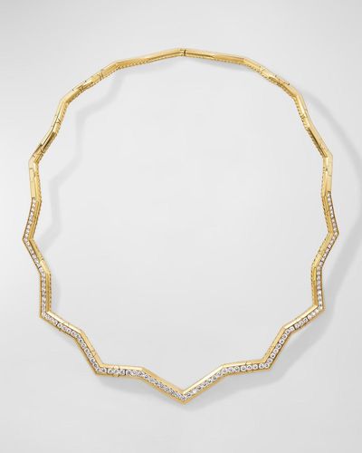 David Yurman Zig Zag Stax Necklace With Diamonds - Natural