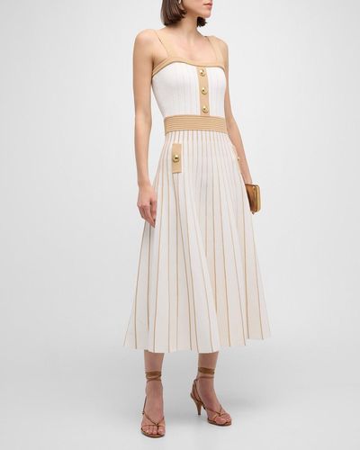 Cara Cara Aurora Fit & Flare Sleeveless Knit Midi Dress - Natural