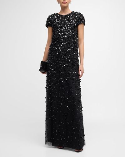 Carolina Herrera Embellished Sequin Gown - Black