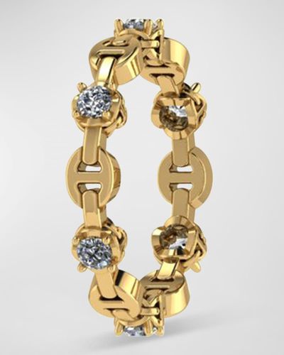 Hoorsenbuhs Micro Tri Link Ii Ring With Diamonds - Metallic