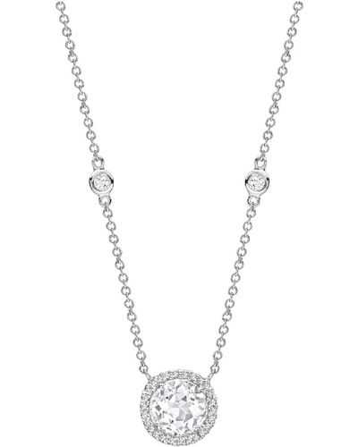 Kiki McDonough Grace 18k White Gold Topaz Diamond Pendant Necklace - Metallic