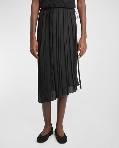Co. Plisse Midi Wrap Skirt - Black