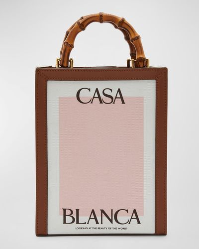 Casablancabrand Mini North-South Canvas Tote Bag - Pink