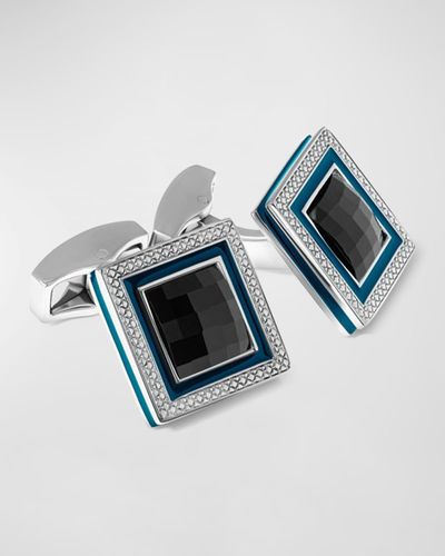 Tateossian Crystal Quadrato Cufflinks - Blue