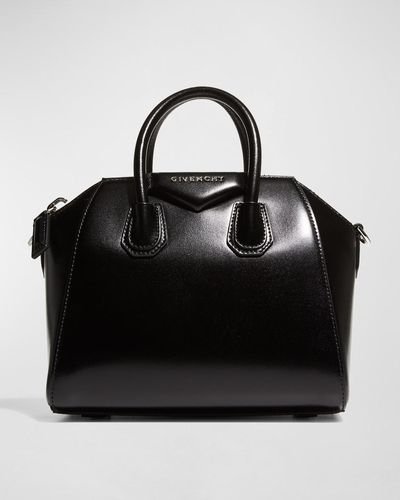 Givenchy Antigona Mini Top Handle Bag In Box Leather - Black