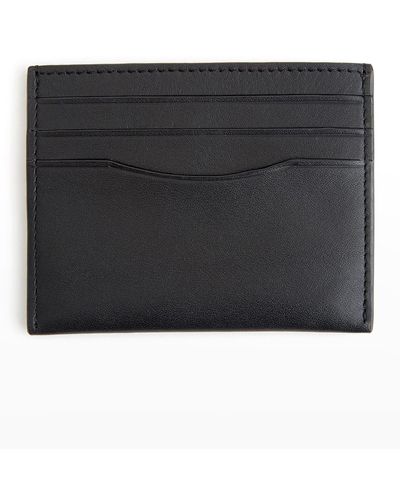 ROYCE New York Personalized Leather Rfid-Blocking Minimalist Card Case - Black