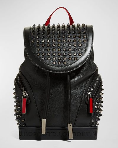 Christian Louboutin Explorafunk Spiked Leather Backpack - Black