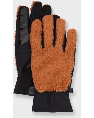 UGG Fluff Gloves With Leather Palm - Blue