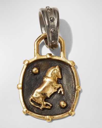 Armenta 18K Bull Shield Medallion Pendant - Metallic