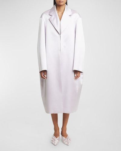 Givenchy Lighter Oversized Cocoon Silk Coat - White