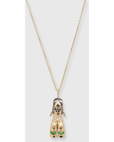 Sydney Evan Large Alejandra Doll Charm Necklace - Metallic