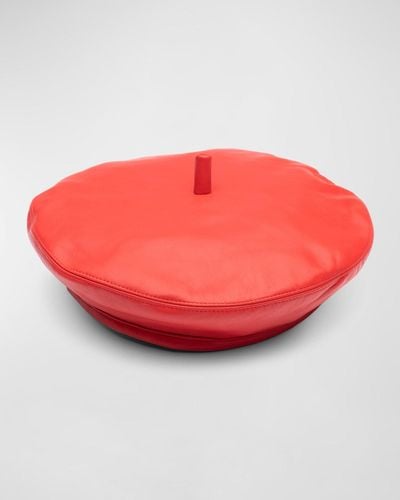 Eugenia Kim Carter Leather Beret - Red