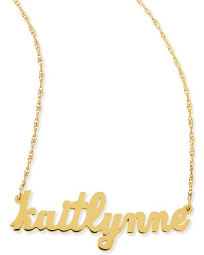 Jennifer Zeuner Serafina Personalized Mini Nameplate Necklace - Metallic