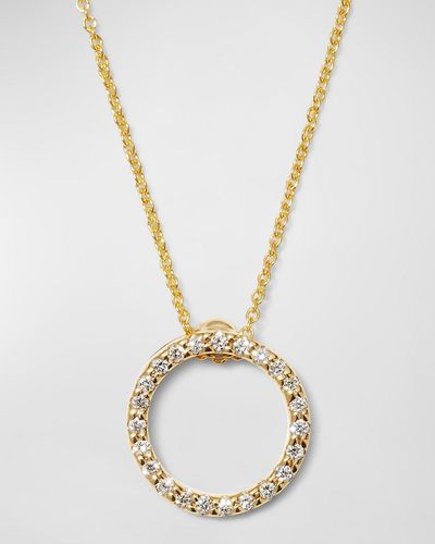 Roberto Coin Tiny Treasure Circle Of Life Necklace With Diamonds - Metallic