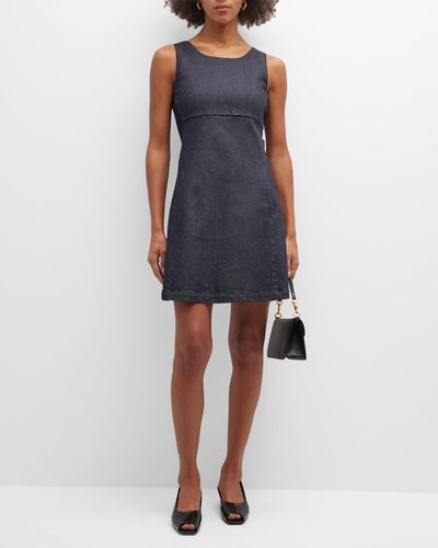 Emporio Armani Sleeveless Fit-&-flare Mini Dress - Blue