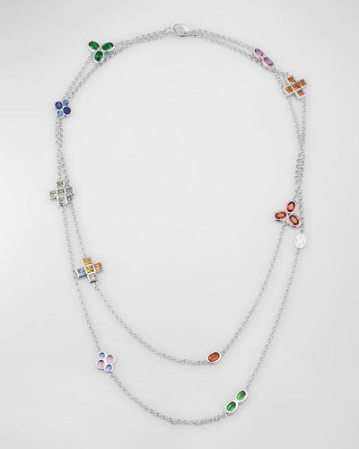 Alexander Laut 18K Mixed Sapphire And Tsavorite Long Necklace - White