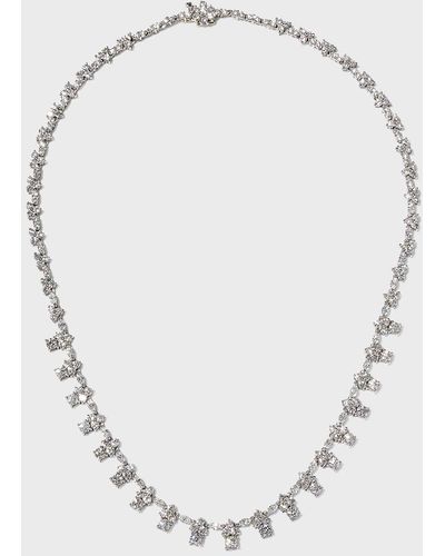 NM Estate Estate Platinum Diamond Cluster Link Necklace - White