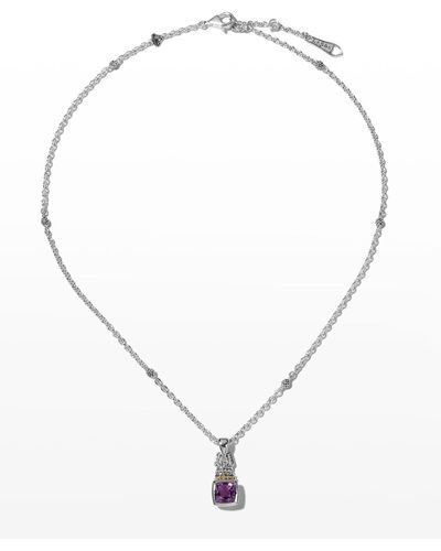 Lagos Caviar Color 7mm Pendant Necklace - White