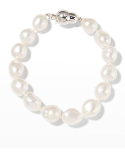Assael 18k White Gold South Sea Baroque Pearl Bracelet