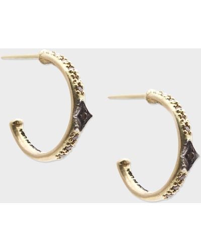 Armenta 18K Old World Mini Diamond Huggie Hoop Earrings - Metallic