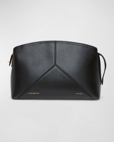Victoria Beckham Zip Leather Clutch Bag - Black