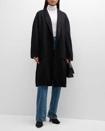 Lamarque Thara Shawl-collar Wool-blend Coat - Black